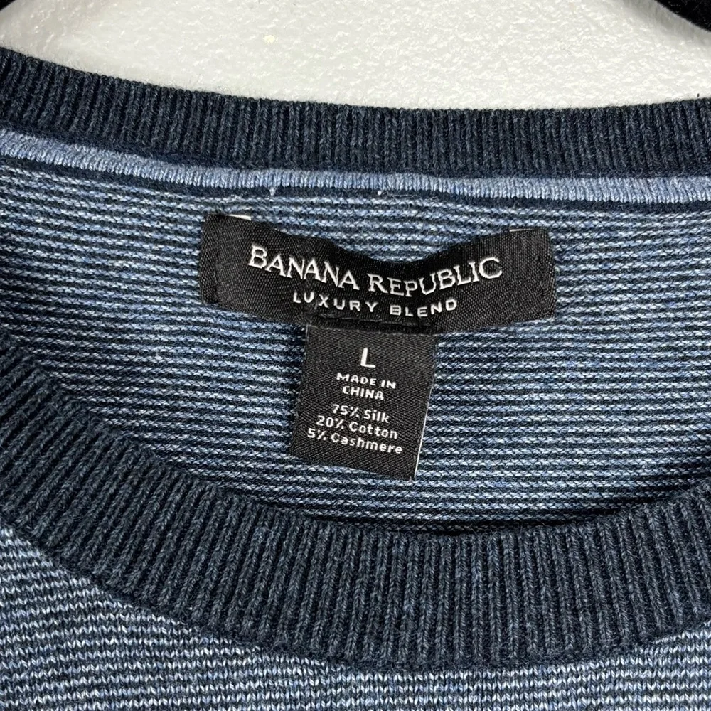 Banana Republic Luxury Blend Micro Stripe‎ Thin Sweater Size L